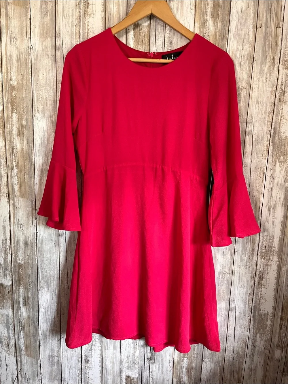 Lulus Cute as a Button Pink Flounce Sleeve Mini Dress NWT Medium